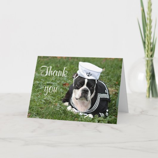 Zeezeilhond van Boston Bedankkaart (Voorkant)