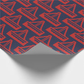 Zeezeilpapier en zeezeilboot cadeaupapier (Hoek)