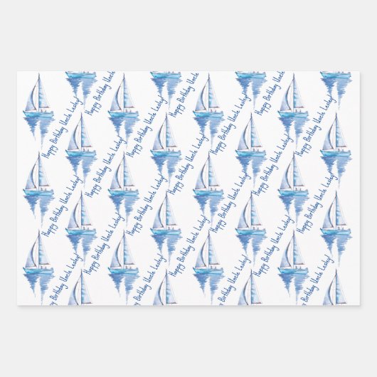 zeezeilthema man grootpa, pap inpakpapier vel (Voorkant 2)