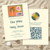 Zeezicht Soiree Modern Cute AANPASBARE QR Kaart