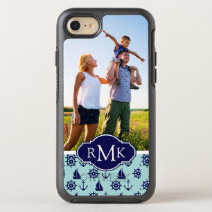 Zeezichtpatroon   Uw foto & monogram OtterBox Symmetry iPhone 8/7 Hoesje