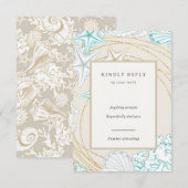 zeezijde elegante verticale RSVP kaart (Voorkant / Achterkant)