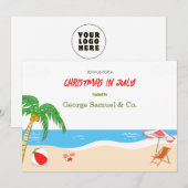 Zeezijde Kerstmis in juli Aangepaste naam log en t Kaart (Voorkant / Achterkant)