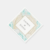 zeezijde kust turquoise Monogram Papier Servet (Hoek)