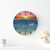 Zeezonsopgang, zeeen schildpadden en parels grote klok (Huis)