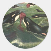  zeezoogdieren ronde sticker (Voorkant)