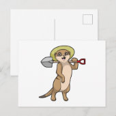 Zeezwaluw als boer met schop briefkaart (Voorkant / Achterkant)
