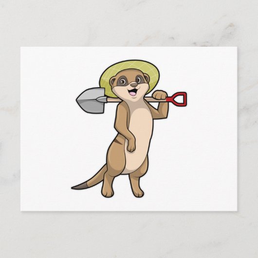 Zeezwaluw als boer met schop briefkaart (Voorkant)