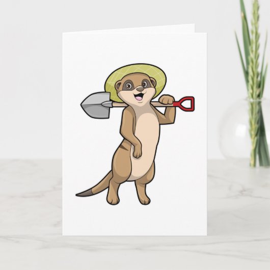 Zeezwaluw als boer met schop kaart (Voorkant)