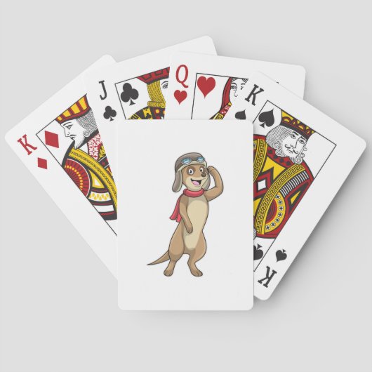 Zeezwaluw als piloot met pilotenhoed pokerkaarten (Achterkant)