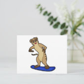 Zeezwaluw als snowboarder met snowboard briefkaart (Staand voorkant)
