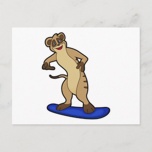 Zeezwaluw als snowboarder met snowboard briefkaart (Voorkant)