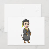 Zeezwaluw als student met diploma briefkaart (Voorkant / Achterkant)