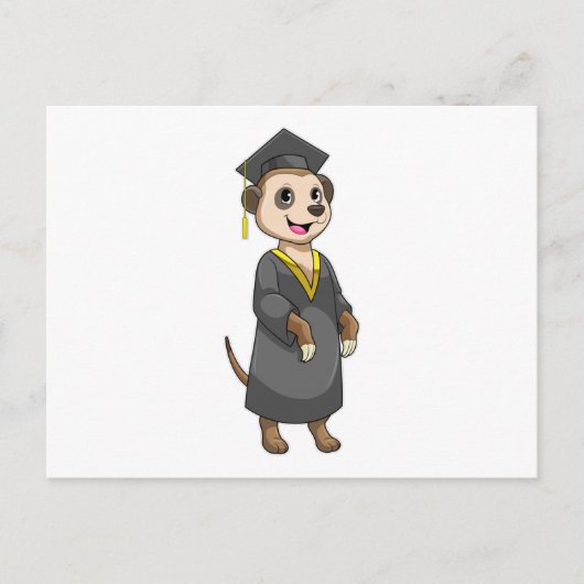 Zeezwaluw als student met diploma briefkaart (Voorkant)