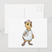 Zeezwaluw als verpleegster met hart briefkaart (Voorkant / Achterkant)