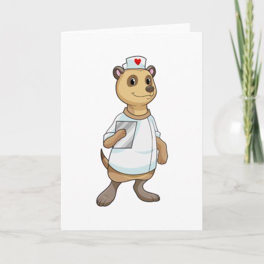 Zeezwaluw als verpleegster met hart kaart (Voorkant)