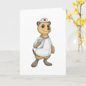 Zeezwaluw als verpleegster met hart kaart (Gele Bloem)