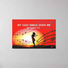 Zefanja 3:17 | MIJN GOD ZINGT OVER MIJ | CHRISTELI Canvas Afdruk