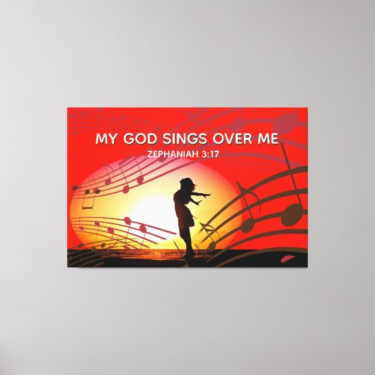 Zefanja 3:17 | MIJN GOD ZINGT OVER MIJ | CHRISTELI Canvas Afdruk (Voorkant)