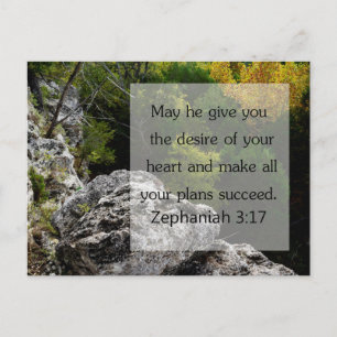 Zefanja 3:17 Schriftgedeelte Kaart, Bossen Briefkaart