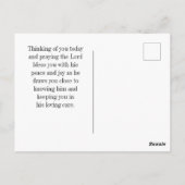 Zefanja 3:17 Zijn Liefde zal uw angsten kalmeren B Briefkaart (Achterkant)