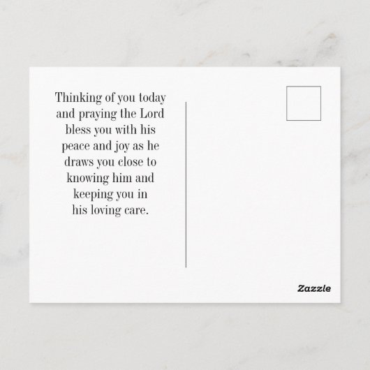 Zefanja 3:17 Zijn Liefde zal uw angsten kalmeren B Briefkaart (Achterkant)