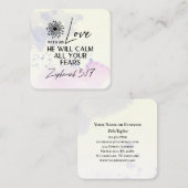 Zefanja 3:17 Zijn Liefde zal uw angsten kalmeren B Vierkante Visitekaartje (Voorkant / Achterkant)