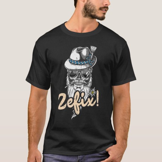 Zefix Grantler Bavarian Bua Dialect Mannen Grantln T-shirt (Voorkant)