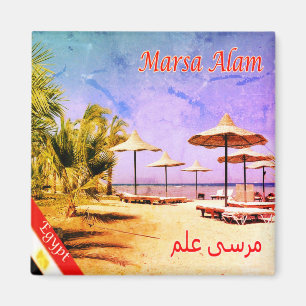 zEG025 MARSA ALAM strand, Egypte, rood Zee, Fridge Magneet