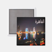 zEG034 EGYPT, Caïro van nacht, Afrika, Fridge Magneet (Voorkant / Achterkant)