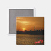 zEG057 LUXOR bij nacht, Nijlvallei, Egypte, Fridge Magneet (Voorkant / Achterkant)