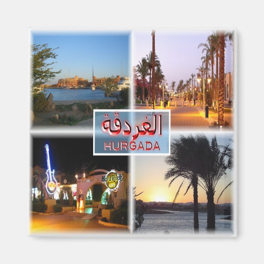 zEG059 HURGHADA, rood Zee, mozaïek, Afrika, Fridge Magneet (Voorkant)