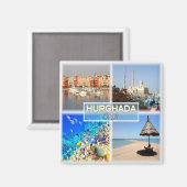 zEG062 mozaïek van HURGHADA in het Egyptische Rode Magneet (Voorkant / Achterkant)