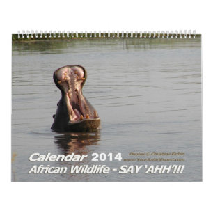 Zeg 'AHH'!! African Wildlife Calendar 2014 2-Pg. Kalender