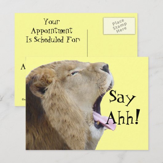 Zeg Ahh! Briefkaarten van de patiënt (Voorkant / Achterkant)