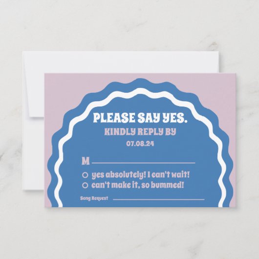 Zeg alsjeblieft ja moderne gewaagde gele retro gol RSVP kaartje (Voorkant)