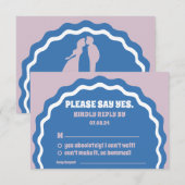 Zeg alsjeblieft ja moderne gewaagde gele retro gol RSVP kaartje (Voorkant / Achterkant)