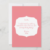 Zeg alstublieft ja, bent u mijn Bridesmaid Kaart? Kaart (Achterkant)