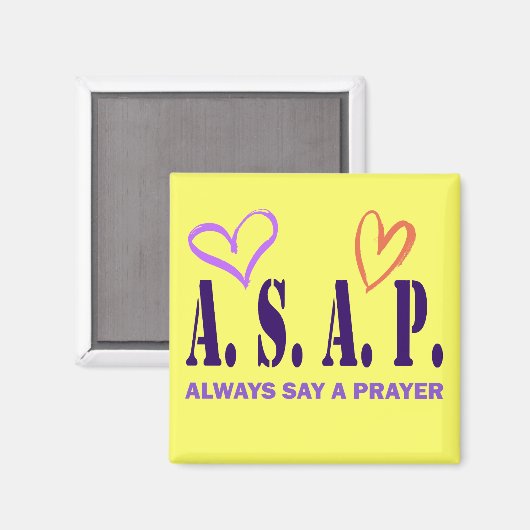 ZEG ALTIJD EEN GEBED MAGNEET (Voorkant / Achterkant)