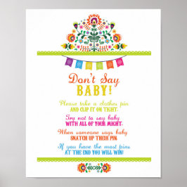 Zeg Baby shower Games Poster Fiesta niet