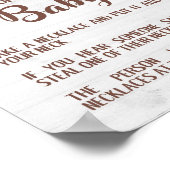 ZEG BABY Sunflower Shower Game Sign KETTING NIET Poster (Hoek)