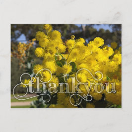 Zeg bedankt met de Gele Wattle Flowers Feestdagenkaart