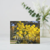Zeg bedankt met de Gele Wattle Flowers Feestdagenkaart (Staand voorkant)