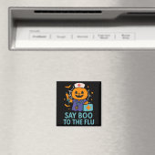 Zeg Boe aan de griepprik Halloween Vaccin Pompoen Magneet (Insitu (Vaatwasser))