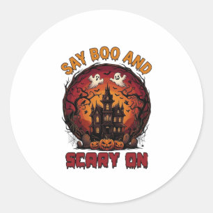 Zeg Boe Boospookhuis spoken Griezels Pompoenen Hal Ronde Sticker