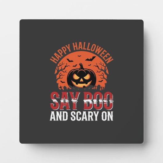 Zeg Boe Halloween Pompoen Ontwerp_1 Fotoplaat (Voorkant)