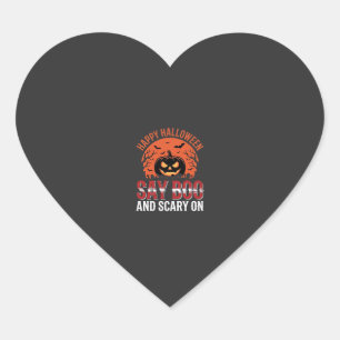 Zeg Boe Halloween Pompoen Ontwerp_1 Hart Sticker
