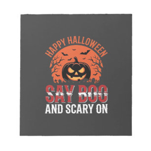 Zeg Boe Halloween Pompoen Ontwerp_1 Notitieblok