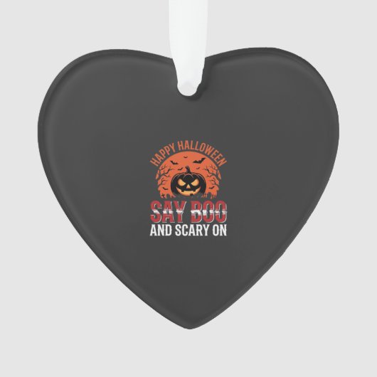Zeg Boe Halloween Pompoen Ontwerp_1 Ornament (voorkant)