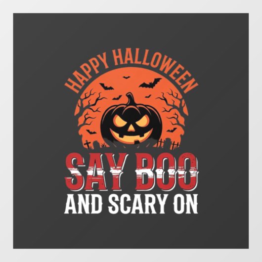 Zeg Boe Halloween Pompoen Ontwerp_1 Raamsticker (Vel)